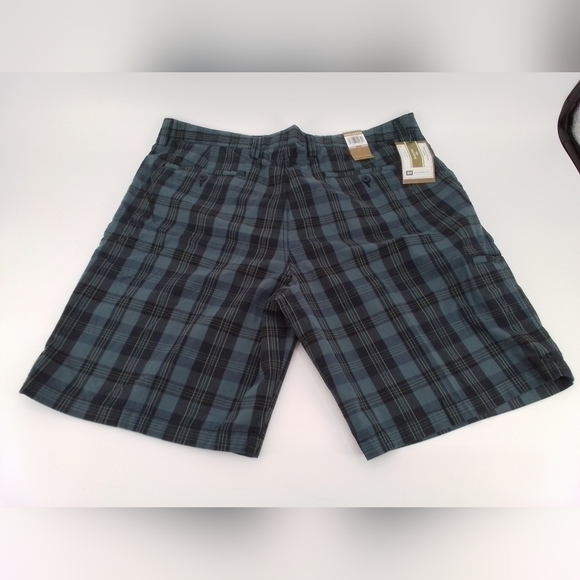 Nwt DOCKERS Washed Khaki Men's Y2K Plaid BLUE Shorts - SZ 42 - Picture 3 of 5